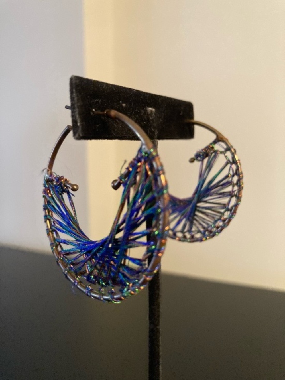 Multicolor Thread-Wrapped Hoop Earrings - Women Jewelry